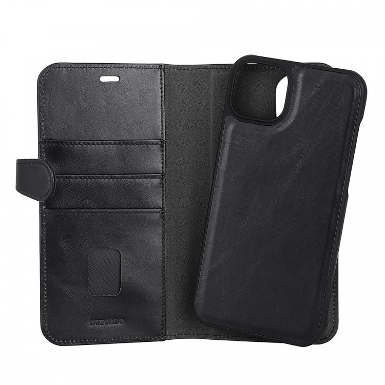Buffalo Wallet Case 2-i-1 3 Card Black - iPhone 14 Plus