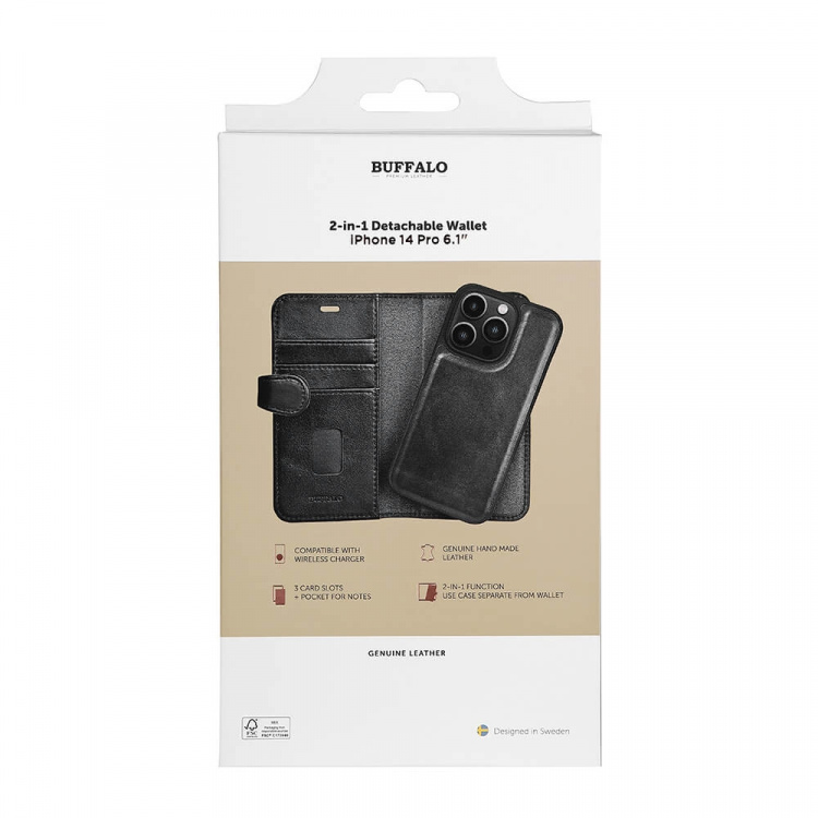 Buffalo Wallet Case Black - iPhone 14 Pro