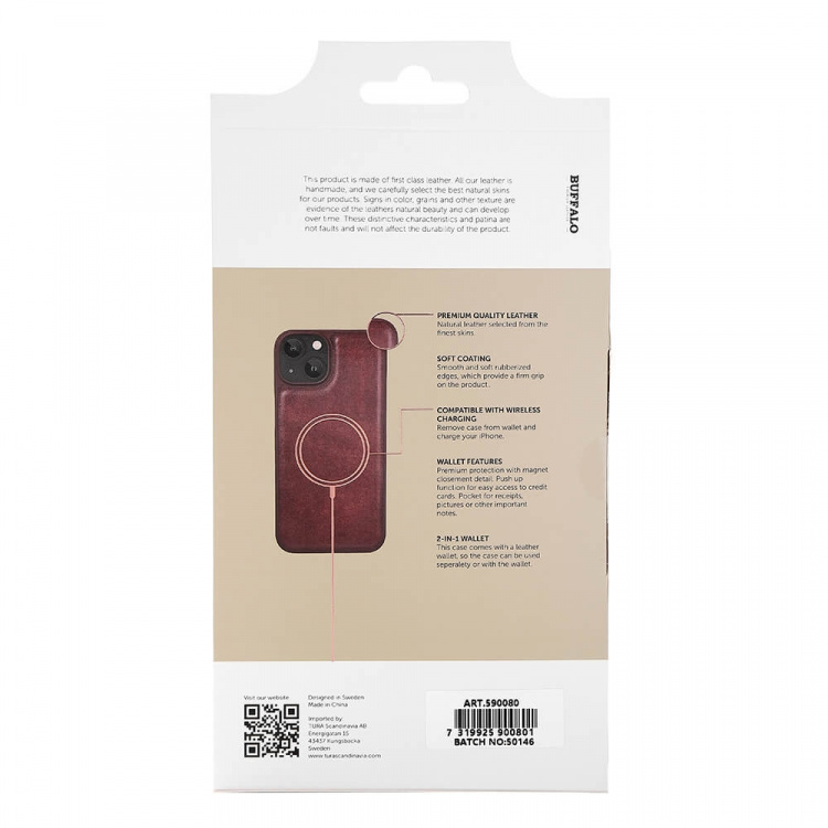 Buffalo Wallet Case Brown - iPhone 13/14/15