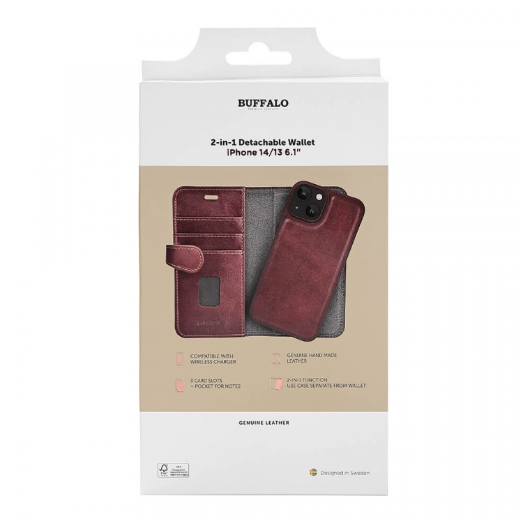 Buffalo Wallet Case Brown - iPhone 13/14/15