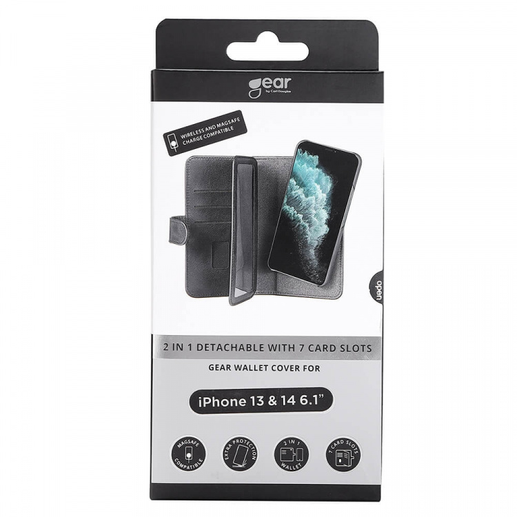 Gear Wallet Case Black - iPhone 13/14
