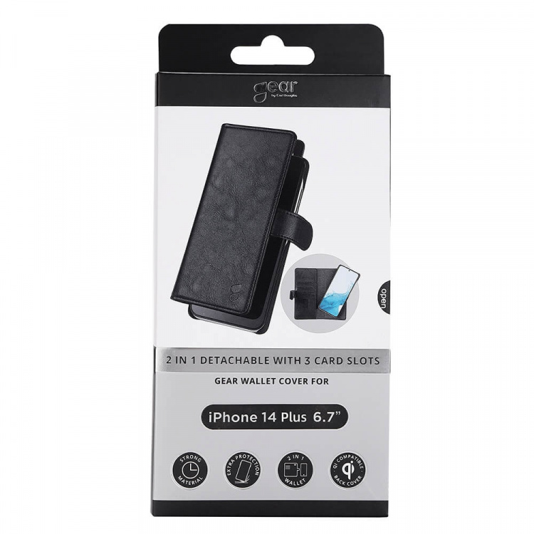 Gear Wallet Case 2in1 Black - iPhone 14 Plus