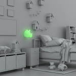 Mobility On Board Wall Nightlight Wild Light Rhino Multicolor