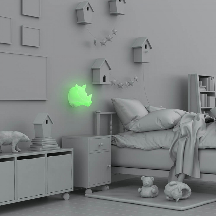 Mobility On Board Wall Nightlight Wild Light Rhino Multicolor