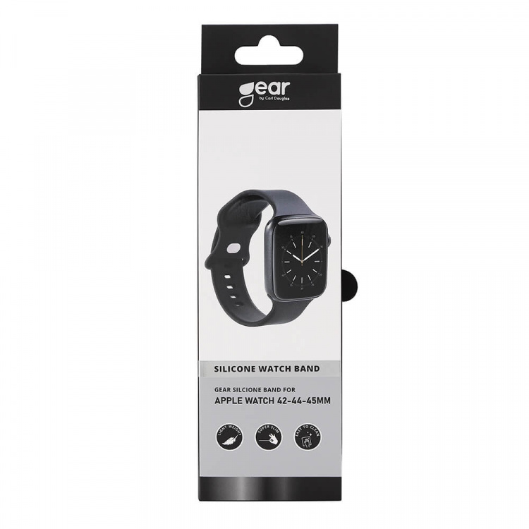 Gear Watch Band Silicone Apple Watch 42/44/45mm Black Gear Watch Band Silicone Apple Watch 42/44/45mm Black