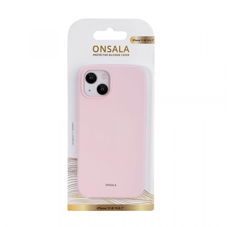Onsala Phone Case Silicone Chalk Pink - iPhone 13/14