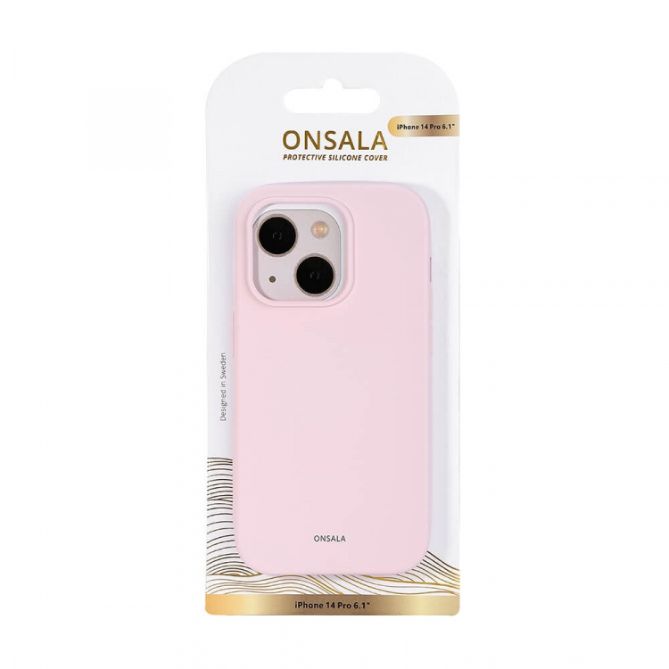 Onsala Phone Case Silicone Chalk Pink - iPhone 14 Pro