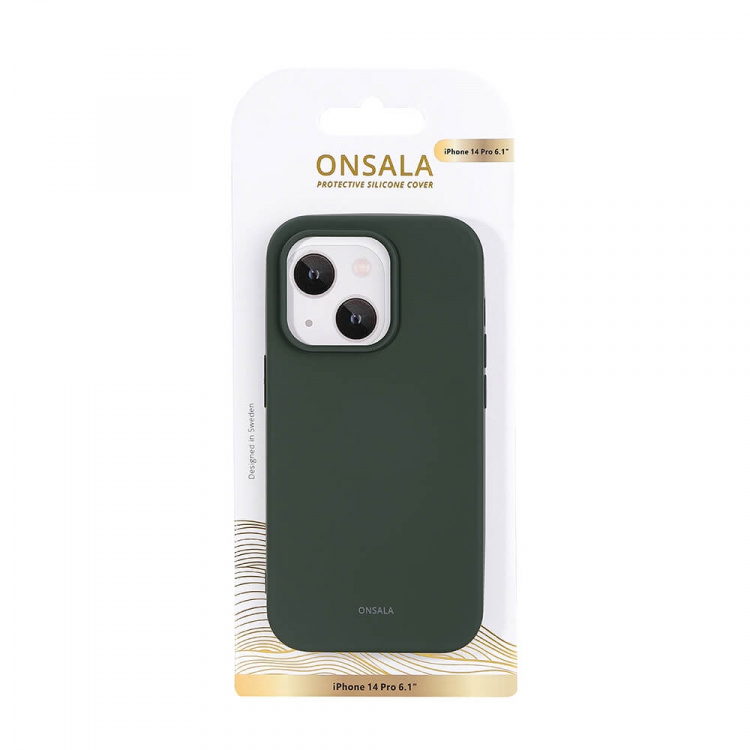 Onsala Phone Case Silicone Olive Green - iPhone 14 Pro