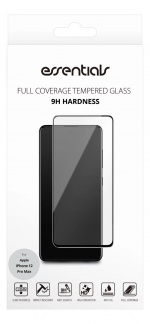 Essentials iPhone 12 Pro Max, Tempered Glass, full fit, Black