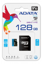 ADATA 64GB MicroSDXC card with SD Adapter, UHS-I, Class 10, A1, blue ADATA 64GB MicroSDXC card with SD Adapter, UHS-I, Class 10, A1, blue