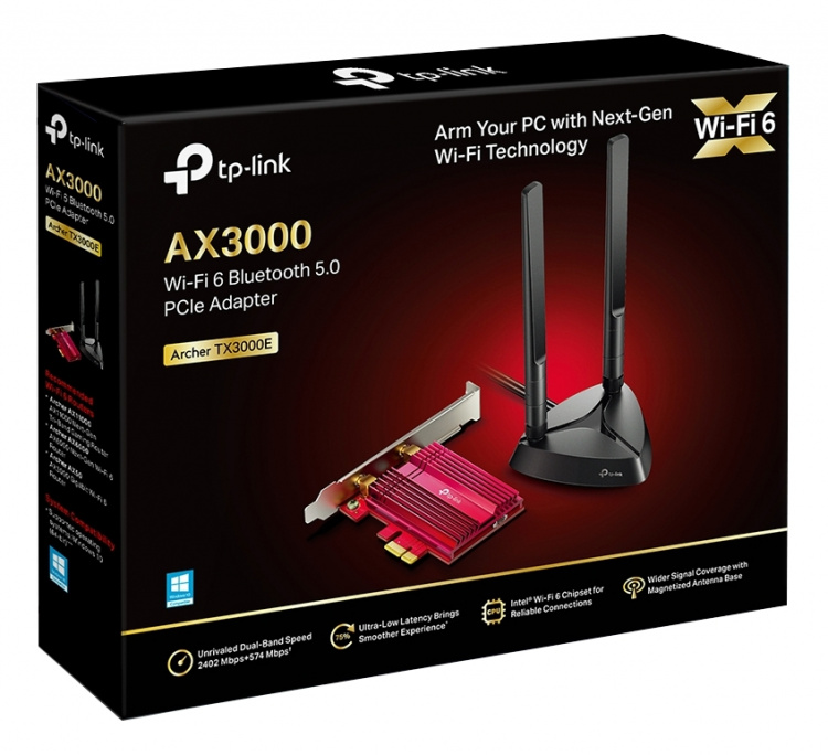 AX3000 Wi-Fi 6 Bluetooth 5.0 PCIe Adapter