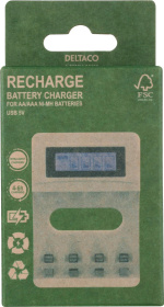 DELTACO Ultimate Ni-Mh USB charger for AA/AAA batteries