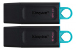 Kingston 64GB USB3.2 Gen 1 DataTraveler Exodia (Black + Teal) - 2 Pcs