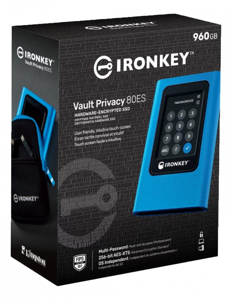 Kingston 960GB IronKey Vault Privacy 80 XTSAES 256-bit Encrypt Ext.SSD
