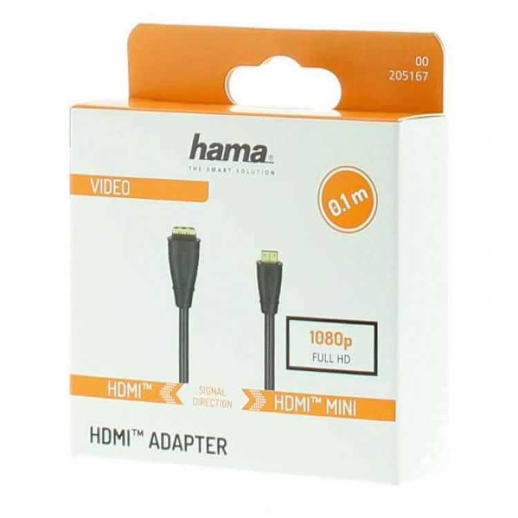 Hama Adapter HDMI Type C-A Plug-Socket Gold Plated Black