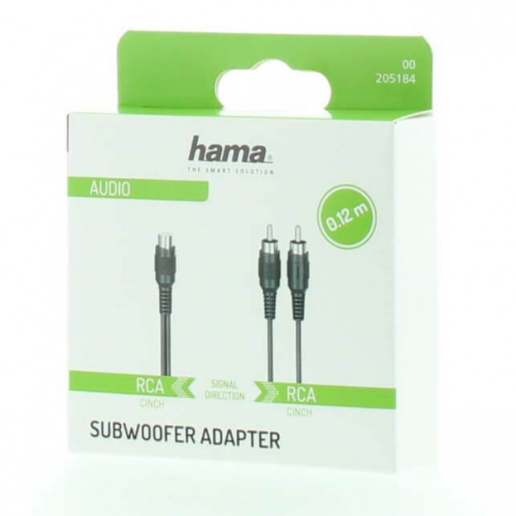 Hama Adapter Audio Subwoofer 2x RCA Plugs to RCA Socket