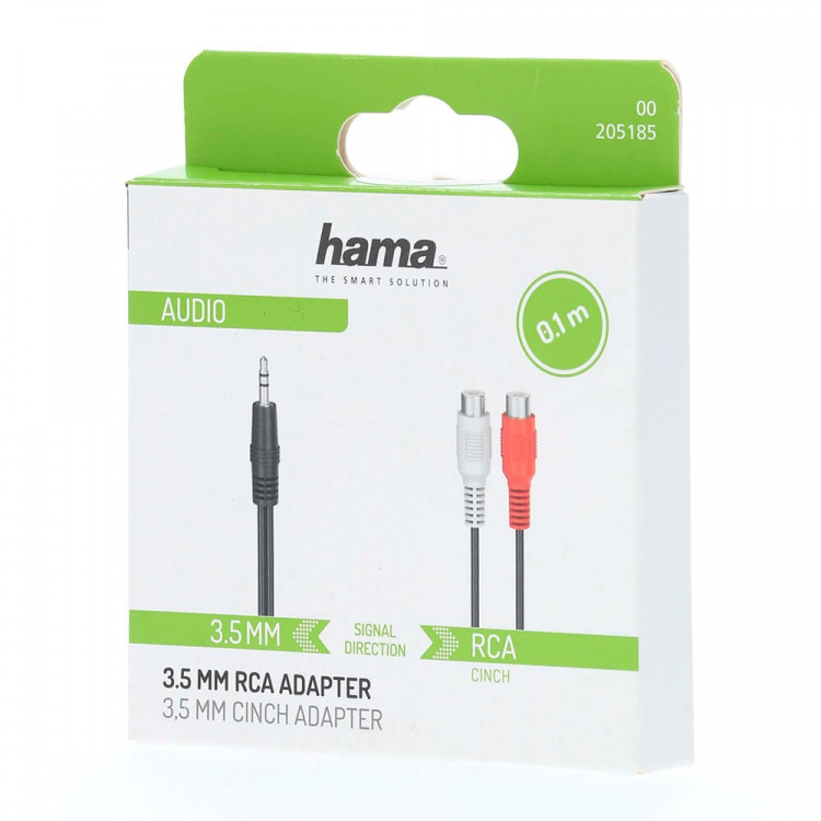 Hama Adapter Audio 2x RCA Sockets to 3.5 Jack Plug