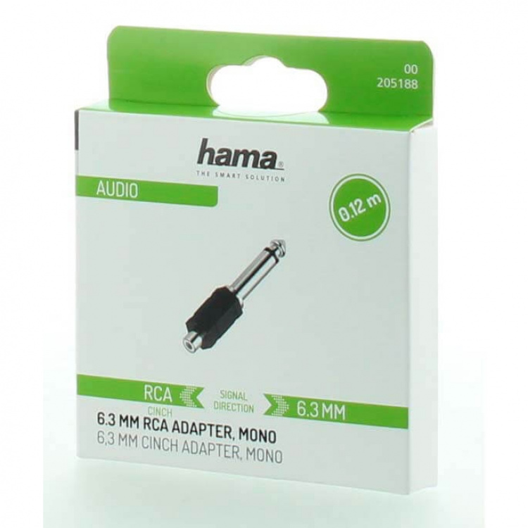 Hama Adapter Audio RCA Socket to 6.3 Jack Mono