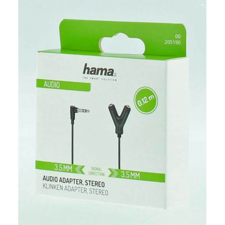 Hama Adapter Audio 3.5 Plug to 2x 3.5 Socket Hama Adapter Audio 3.5 Plug to 2x 3.5 Socket