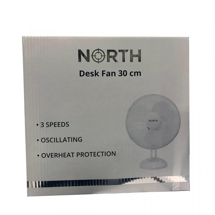 NORTH Desk Fan 30cm Plastic White