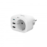 Hama 220V Socket USB-C/A 20W PD White