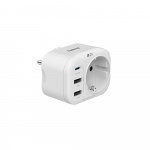 Hama 220V Socket USB-C/A 20W PD White