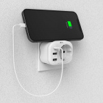 Hama 220V Socket USB-C/A 20W PD White