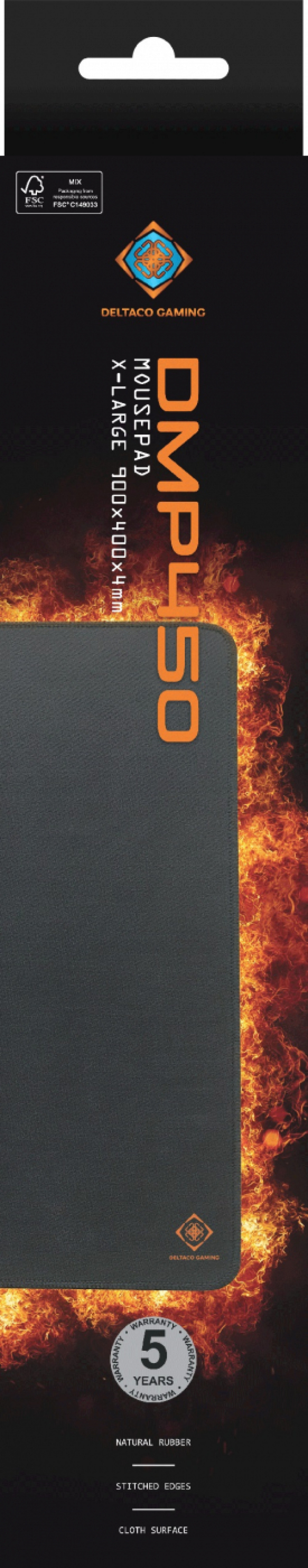 DELTACO GAMING DMP450 XL Mousepad, 900x400x4mm, stitched edges, black DELTACO GAMING DMP450 XL Mousepad, 900x400x4mm, stitched edges, black