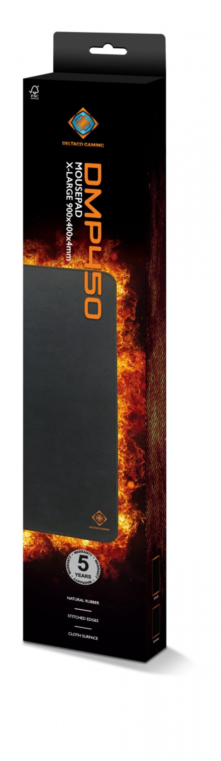 DELTACO GAMING DMP450 XL Mousepad, 900x400x4mm, stitched edges, black DELTACO GAMING DMP450 XL Mousepad, 900x400x4mm, stitched edges, black