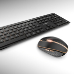 CHERRY DW 9000 SLIM, trådlöst tangentbord & mus, uppladningsbart Retai