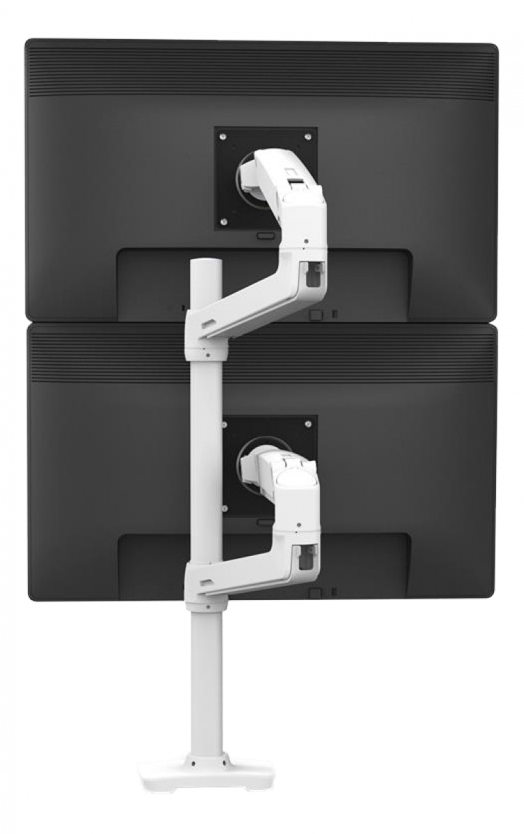 Ergotron LX Dual Stacking Arm, Tall Pole, white/grey