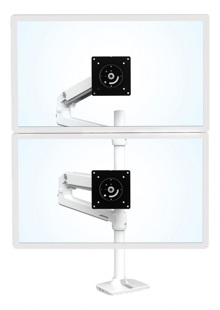 Ergotron LX Dual Stacking Arm, Tall Pole, white/grey