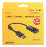 Delock Adapter Displayport 1.2 male to HDMI female, 4K, passive, black