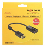 Delock Adapter Displayport 1.2 male to HDMI female, 4K, passive, black