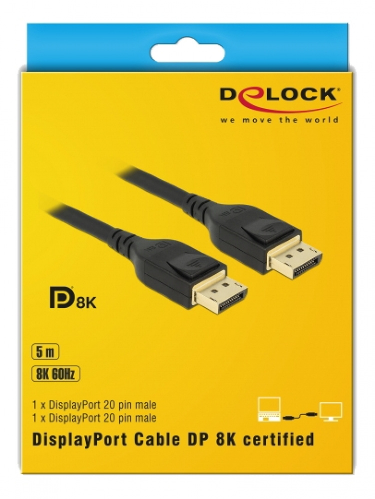 DisplayPort cable 8K 60 Hz 5m DP 8K certified
