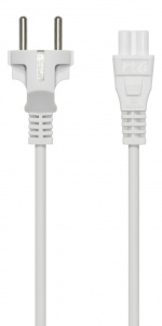 DELTACO apparatkabel, rak CEE 7/7 - rak IEC C5, 1m,3X0.75mm2, vit