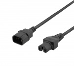 DELTACO extension cord IEC C15 - IEC C14, 0.5m, black DELTACO extension cord IEC C15 - IEC C14, 0.5m, black