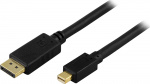DELTACO DisplayPort to Mini Displayport cable, 1m, Black DELTACO DisplayPort to Mini Displayport cable, 1m, Black