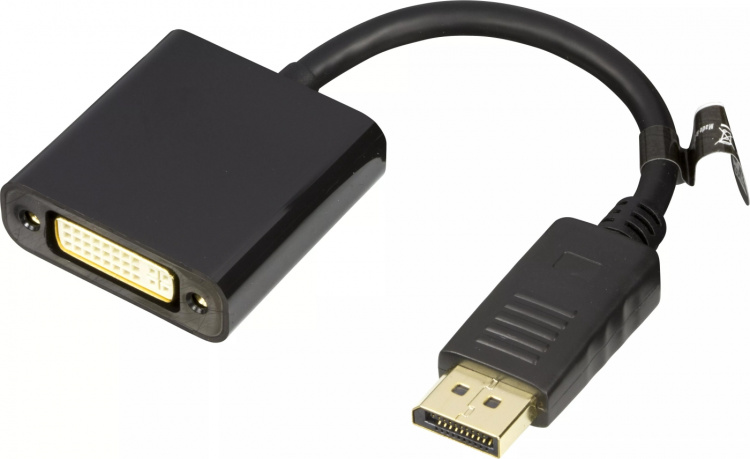 DELTACO DisplayPort to DVI-I Dual Link adapter, black, 0.2m