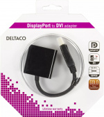 DELTACO DisplayPort to DVI-I Dual Link adapter, black, 0.2m