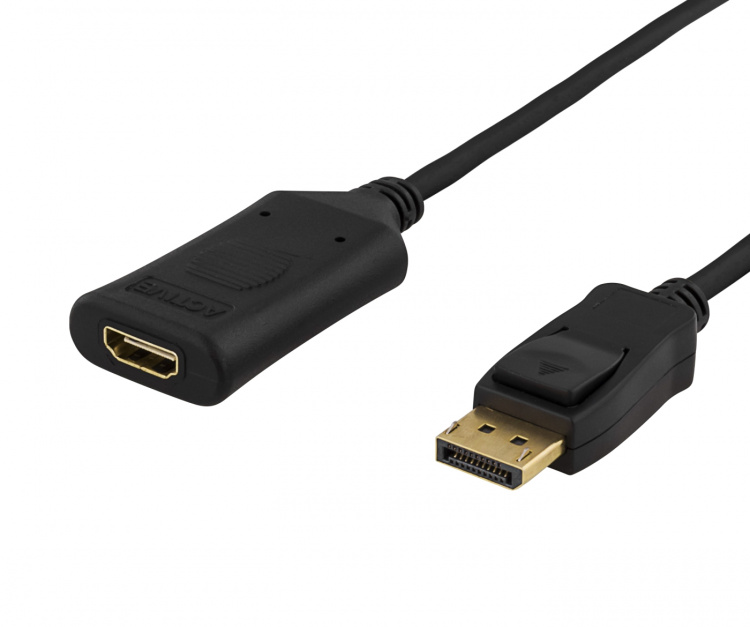 DELTACO DisplayPort to HDMI 2.0b cable, 4K at 60Hz, active, HDCP 2.2, 3D, 1m, black