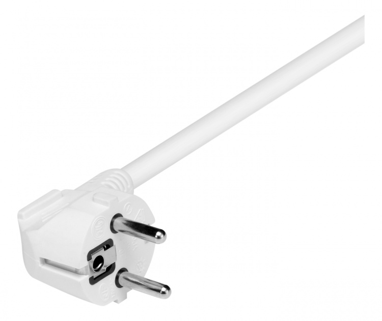 DELTACO Jordad förlängningskabel 1x CEE 7/3, 1x CEE 7/7, 3m, Vit