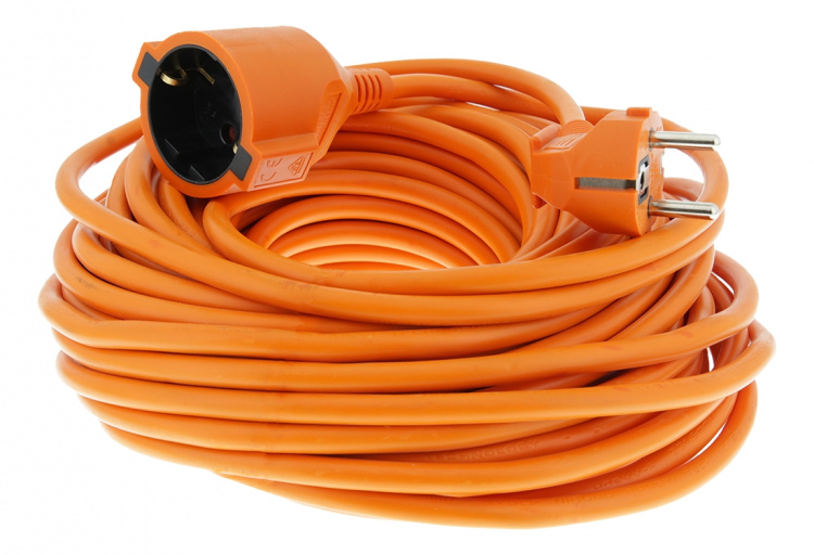 DELTACO Förlängningskabel, inomhusbruk, jordad, IP20, 20 m, Orange