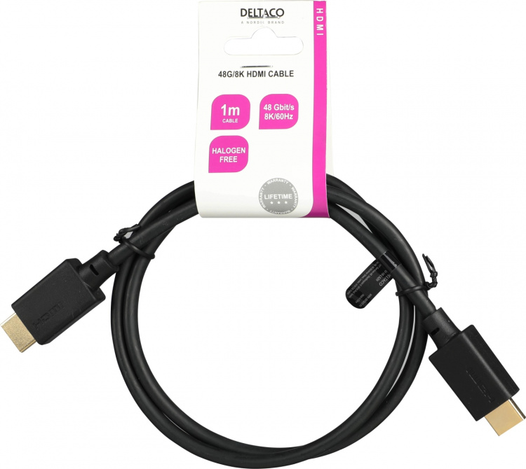 DELTACO ULTRA High Speed HDMI-cable, 48Gbps, 1m, black DELTACO ULTRA High Speed HDMI-cable, 48Gbps, 1m, black