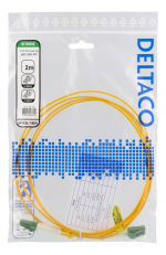 DELTACO OS2 fiber cable LC - LC, duplex, singlemode, APC, 9/125, 2m