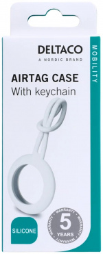 DELTACO Apple AirTag case, Silicone, White