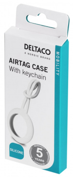 DELTACO Apple AirTag case, Silicone, White