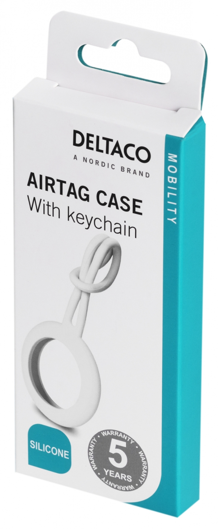 DELTACO Apple AirTag case, Silicone, White
