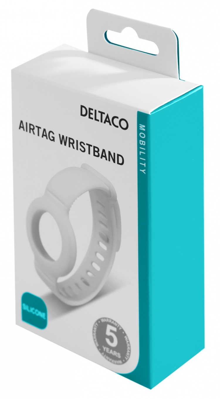DELTACO Apple AirTag, Silicone wristband, white DELTACO Apple AirTag, Silicone wristband, white