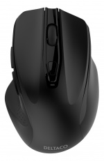 Deltaco wireless office mouse, ergonomic shape, silent clicks, USB rec